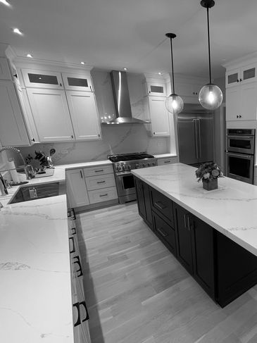 Bright Lights for this beautiful white kitchen