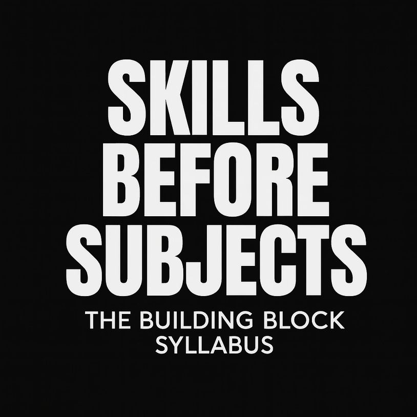 Motivational quote emphasizing skills over subjects.