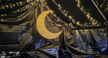 Matariki lights and decorations at Auckland Marae for Matariki celebrations 2026.