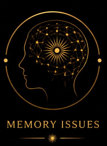 Illustration of a human head with neural connections, symbolizing memory issues.