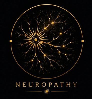Artistic golden nerves forming a circle representing neuropathy.