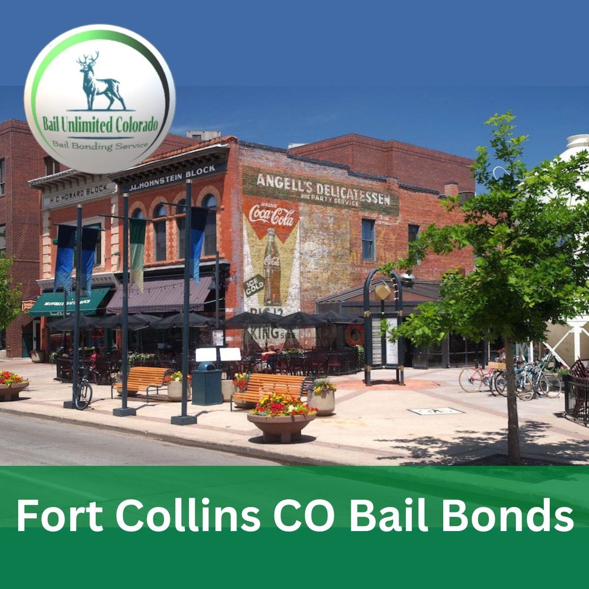 Fort Collins CO Bail Bonds  IMAGE City of Fort Collins Downtown LOGO Bail Unlimited Colorado Bonding