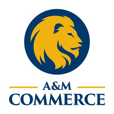 A&amp;M Commerce logo with a golden lion.