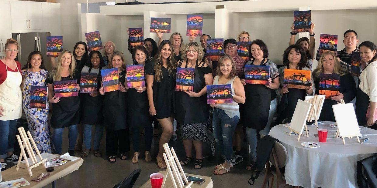 Corporate paint party event