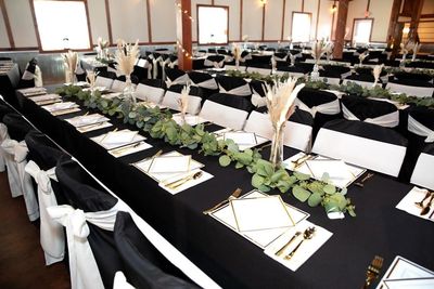 Classy & elegant, black and white wedding receptions are always in style. 