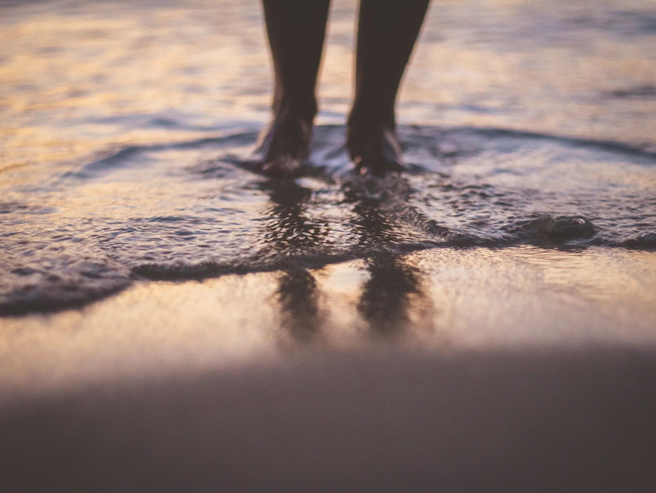 Feet in water