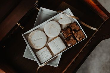 Treatbox of personalised biscuits and brownie bites