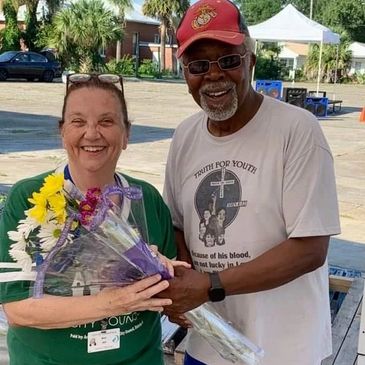 Ann Hill for Mayor with Reverand John Powell Truth for Youth in Pensacola's Belmont-DeVilliers