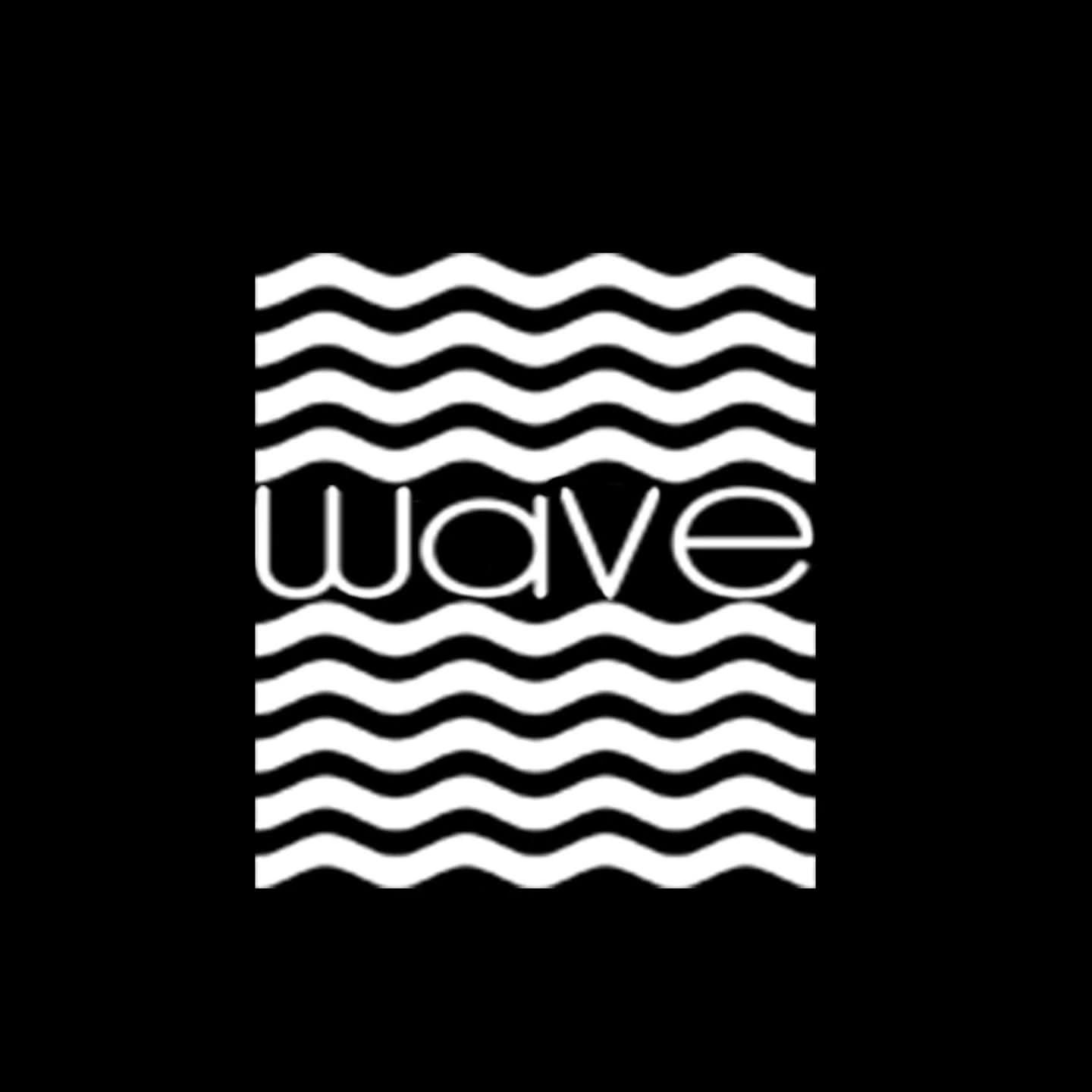 Stylized word "wave" surrounded by white wavy lines on black background.