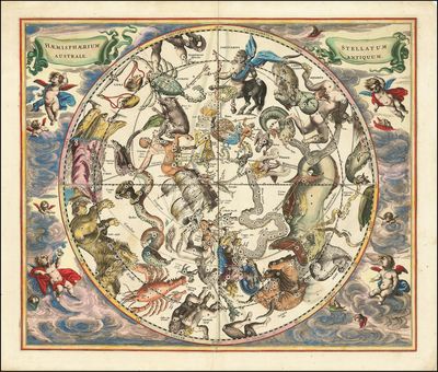 Australian Nature Calendar showing the southern hemisphere zodiac