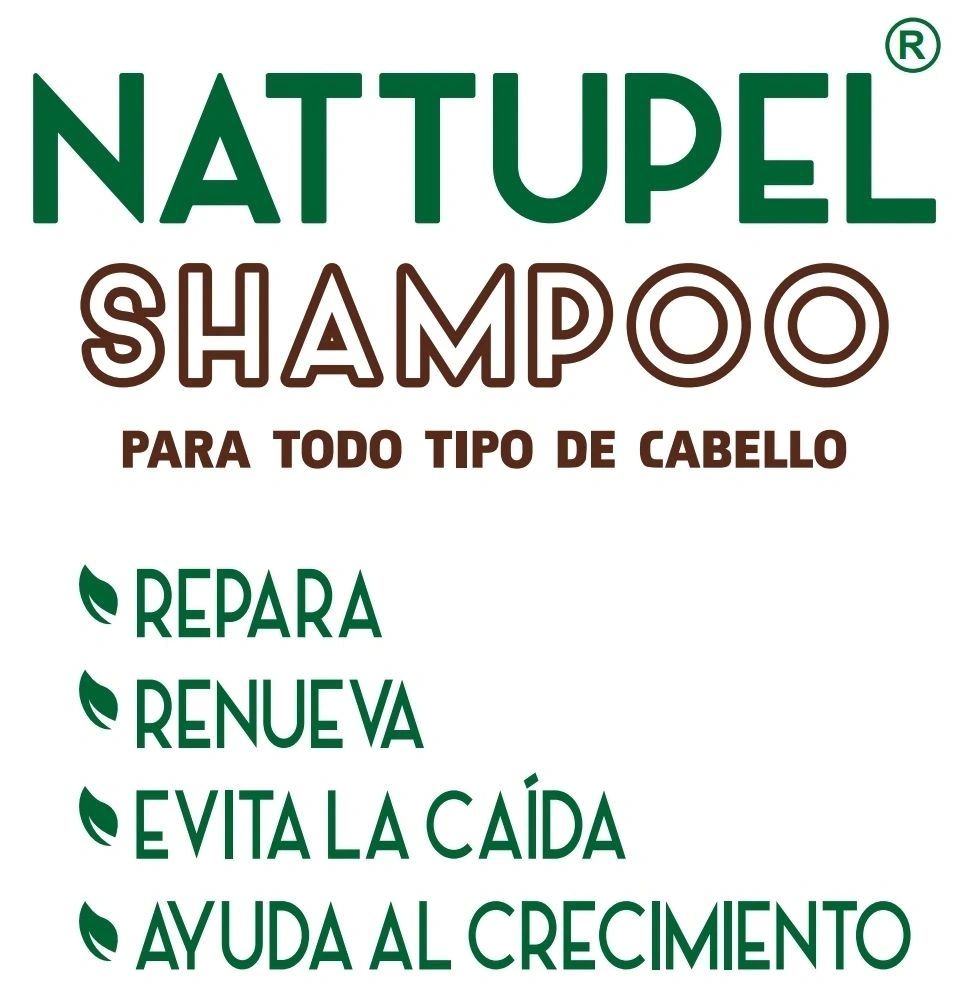Shampoo NATTUPEL® con el 95% de ingredientes naturales; renueva, repara, evita la caida, del cabello