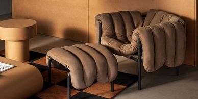 Hem Puffy chair and ottoman