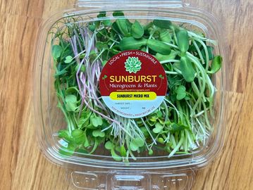 A mix of microgreens combines a variety of flavorful, nutrient-dense greens.