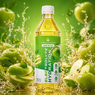 Electrolyte hydration drink with apple flavor.