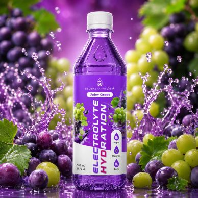 Electrolyte hydration drink with juicy grape flavor.