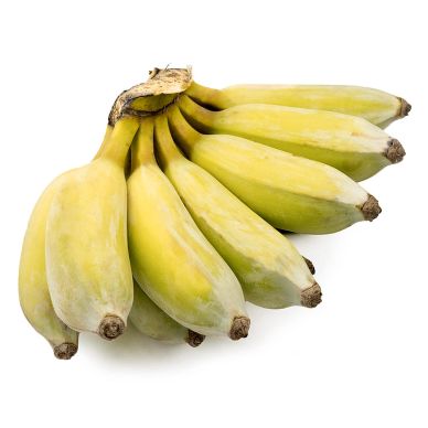 A bunch of ripe bananas on white background.