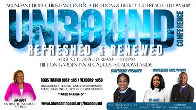 Flyer for the Unbound Conference on August 8, 2026, featuring speakers and registration details.
