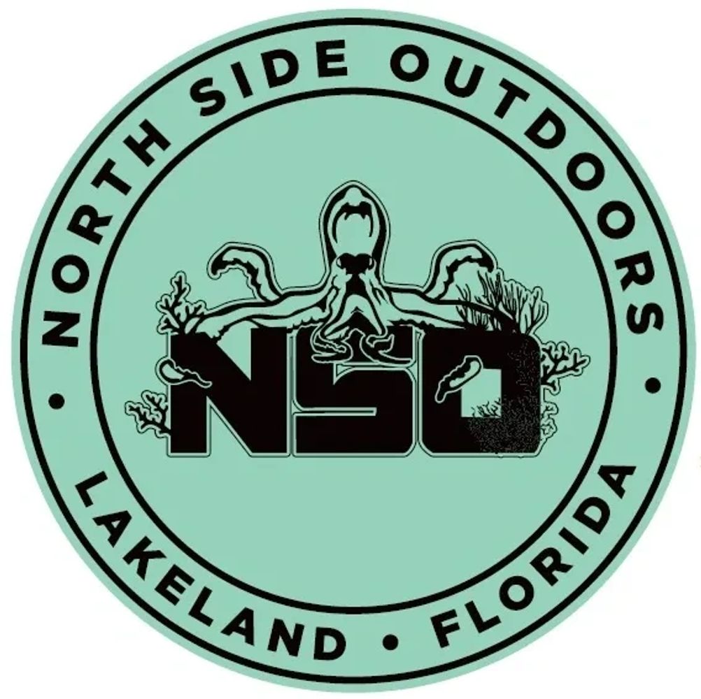 Logo of North Side Outdoors with an octopus and coral design in Lakeland, Florida.