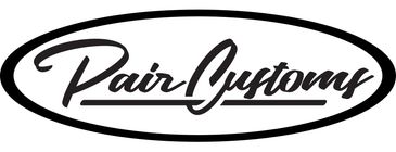 Logo with the text 'Pair Customs' in a stylized script inside an oval.