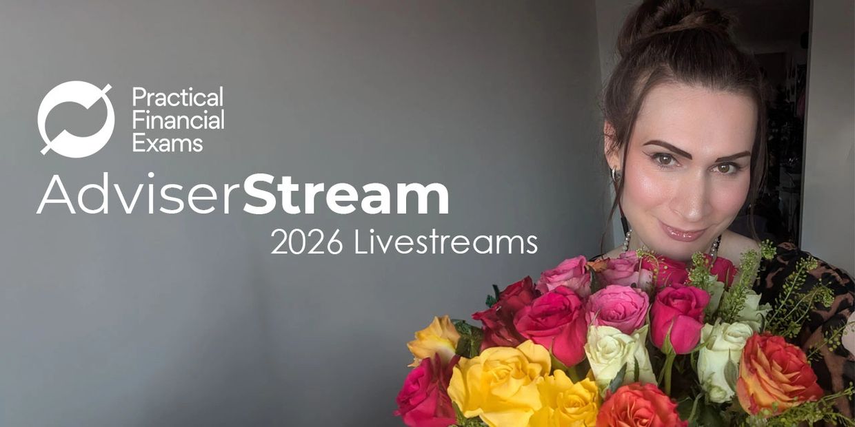 Woman smiling with a bouquet of colorful roses and a banner for AdviserStream 2026 Livestreams.