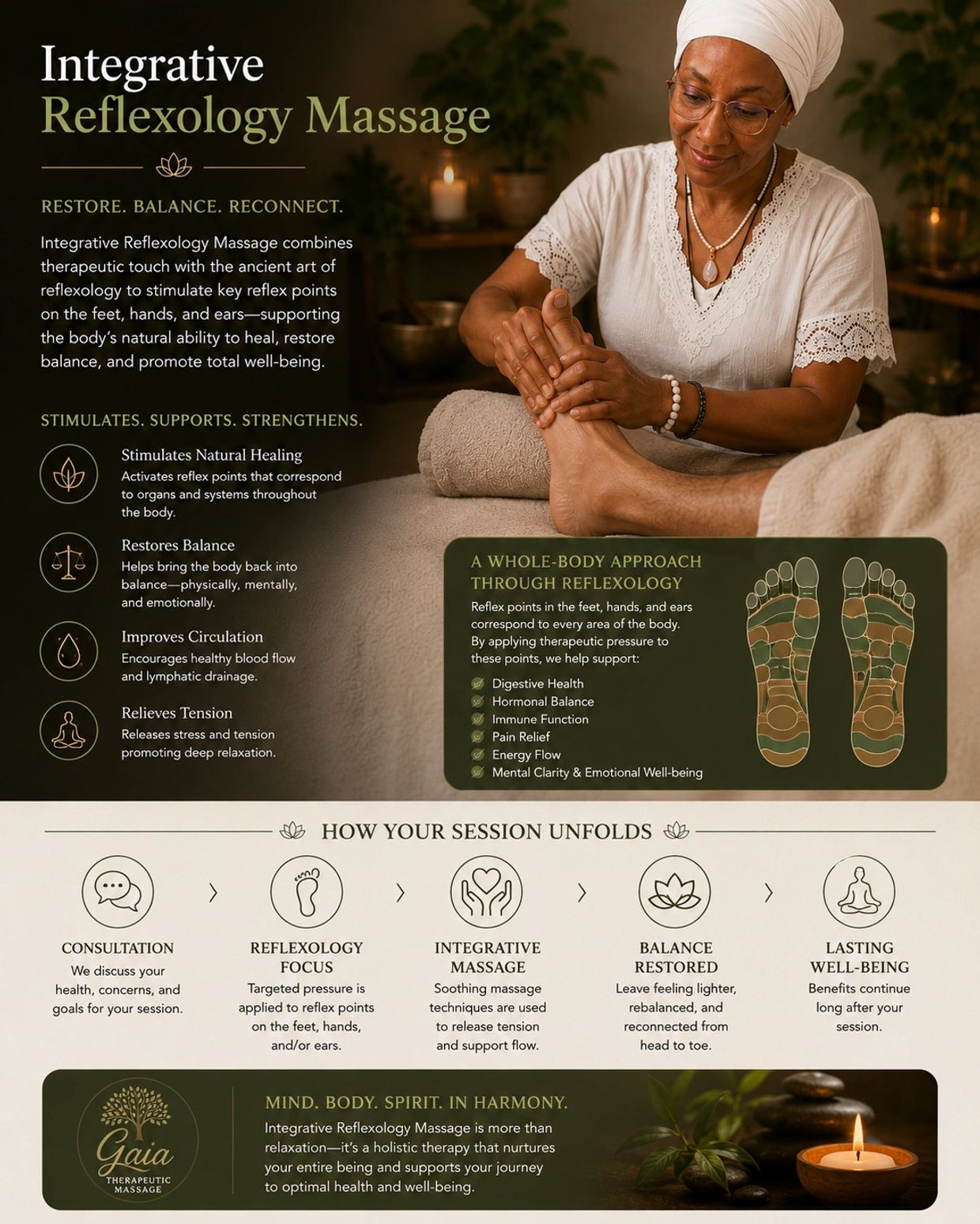 A peaceful reflexology massage focusing on holistic healing and balance.