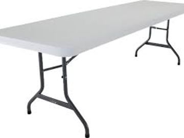 Eight foot long rectangle banquet tables, folding tables. 