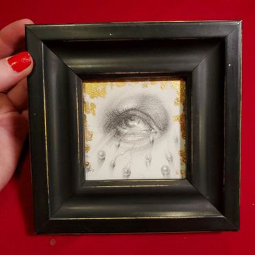 Eye drawing, framed artwork, graphite drawing, art collector, fine art drawing, wall art.