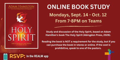 Online book study on The Holy Spirit from Sept. 14 to Oct. 12.