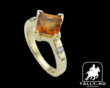 Custom 14k yellow gold citrine ring by tally ho jewelers