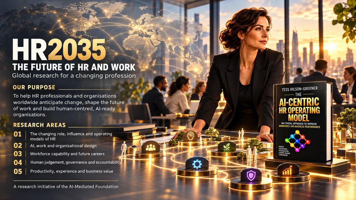 HR 2035 research on future HR and work with AI-centric model book.