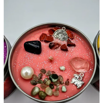Aries Crystal Infused Zodiac Candle