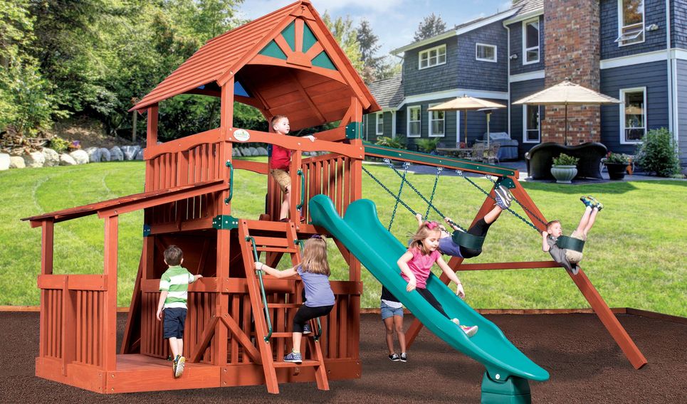 Specialty Playsets Ultimate Playsets, Inc - Backyard Adventures Of Treehouse Playset with lower cottage - Specialty Playsets Ultimate Playsets, Inc - Backyard Adventures Of