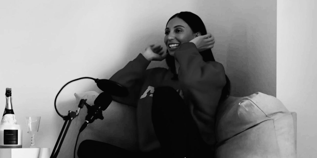 Podcast Host in studio recording