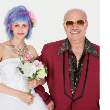 young vibrant girl gets married to an older man