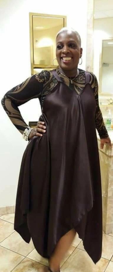Black adult woman with stylish dress