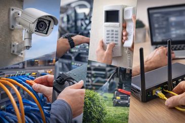 A security camera mounted on a wall for surveillance.