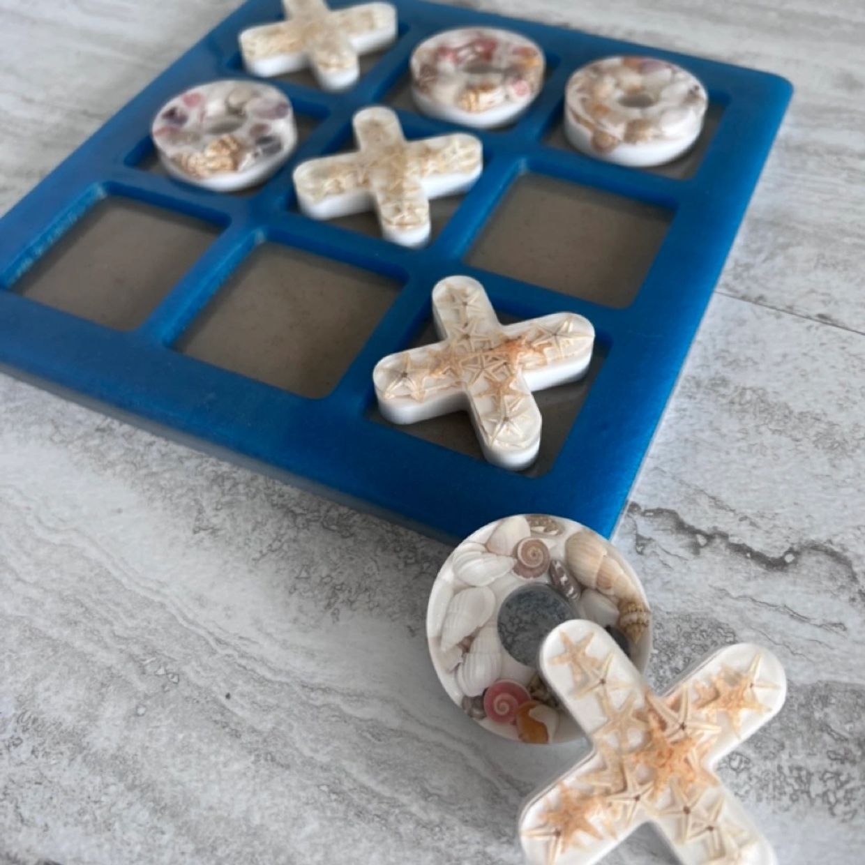 Vacation memories preservation custom tic tac toe board