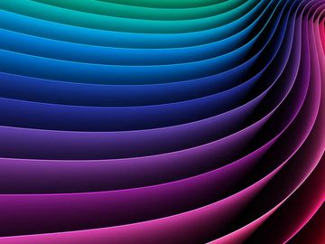 Colorful curved lines in a gradient pattern.
