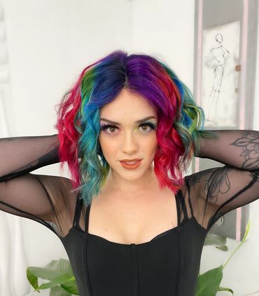 Rainbow hair salon Boise.