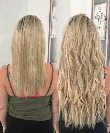 Blonde hair extensions Boise Idaho.