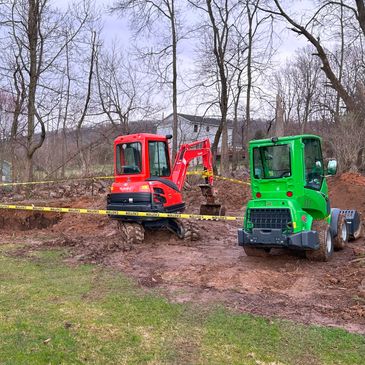heavy equipment working in the yard