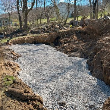 Excavation project for better backyard water drainage