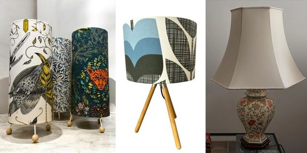 Three uniquely designed lamps with different artistic patterns and styles.