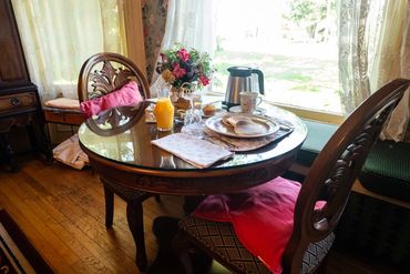 Breakfast for two, Bentley House dining room