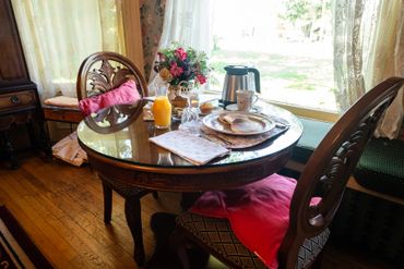 Breakfast for two, Bentley House dining room