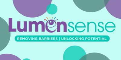 LumenSense logo surrounded by green and purple circles