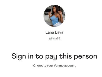 Venmo payment screen for Lana Lava's account.
