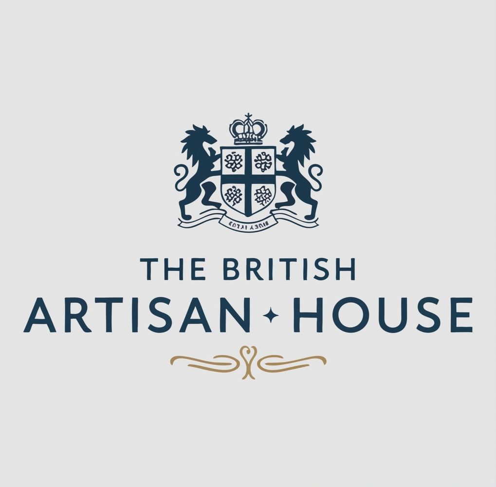 Elegant logo of The British Artisan House with royal lions and a crown.