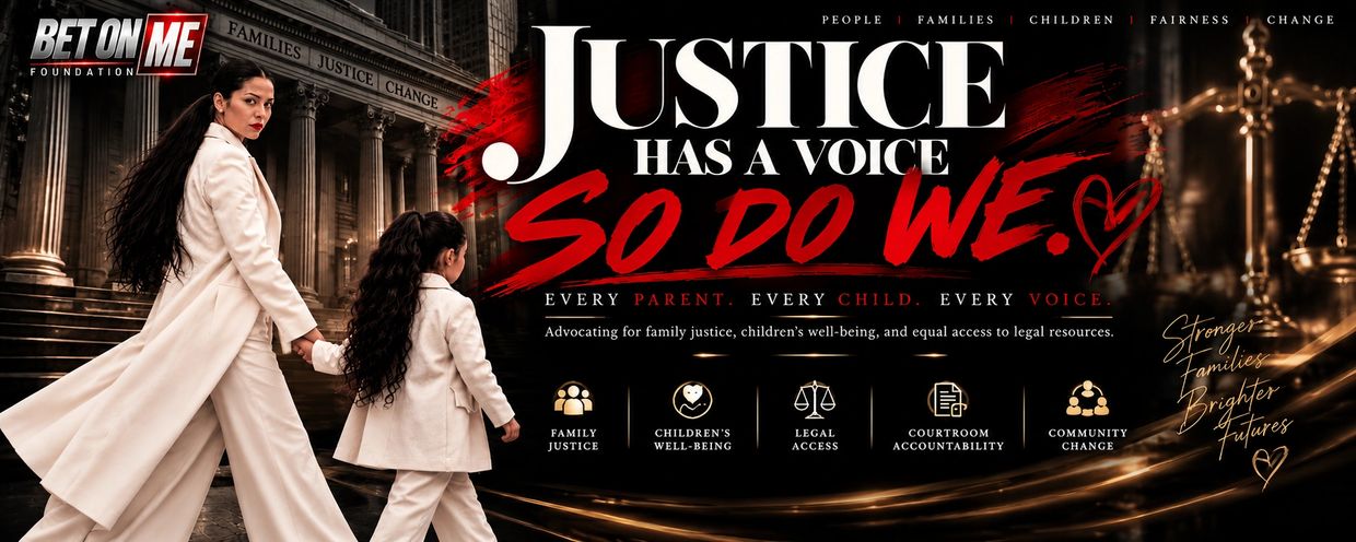 Justice has a voice, so do we, advocating family justice and well-being.