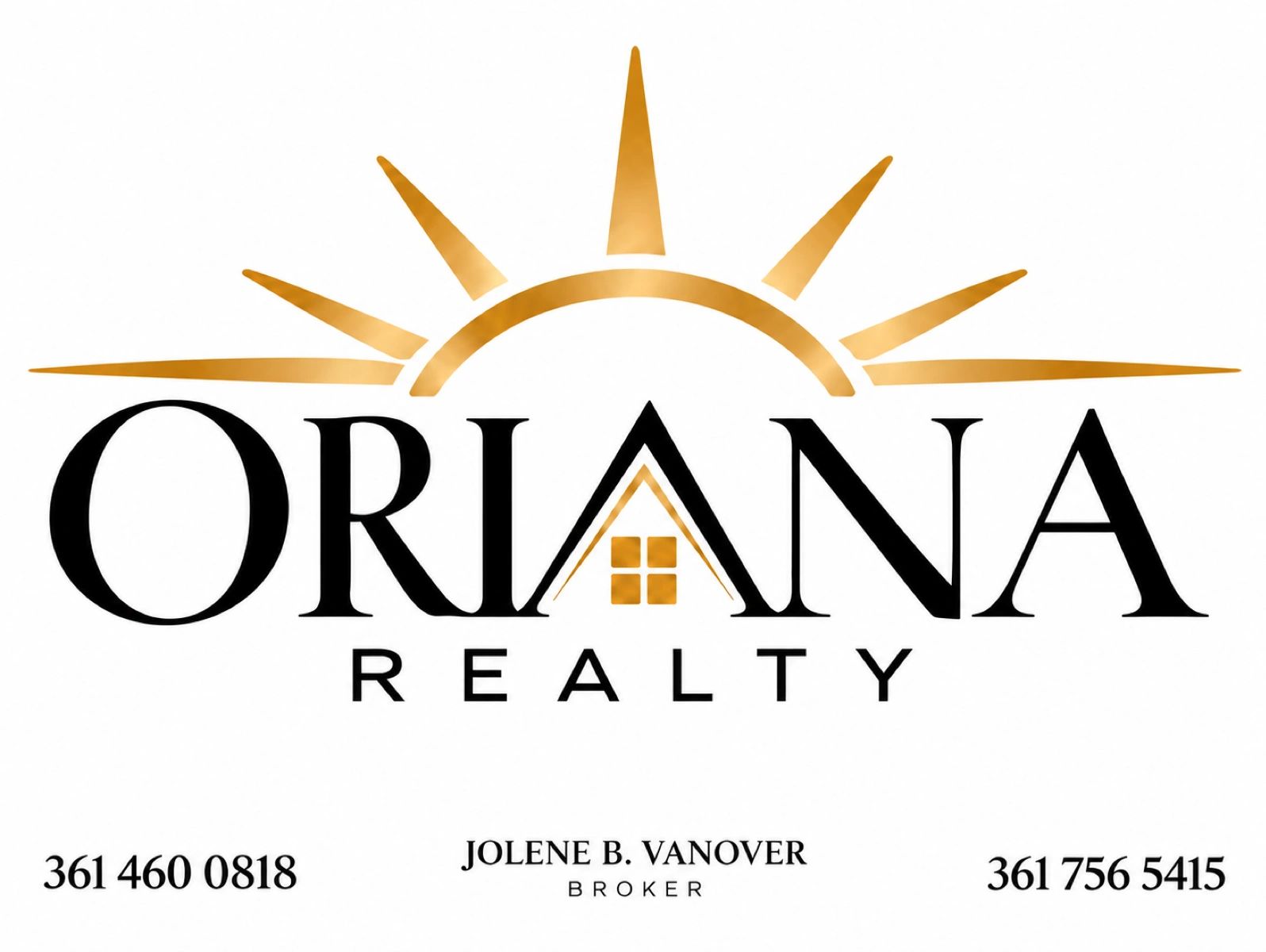 Logo of Oriana Realty with contact info for Jolene B. Vanover.